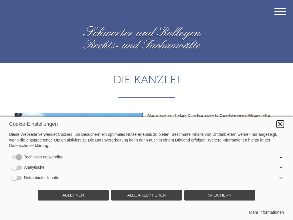 Website von Rechtsanwälte Schwerter & Kollegen in Bruchsal