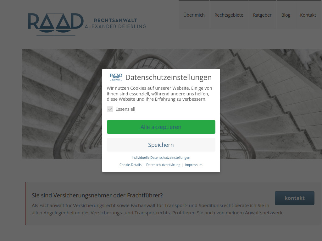 Website von Rechtsanwalt Alexander Deierling in Dreieich