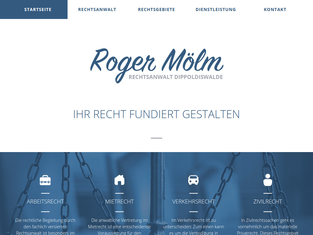 Website von Rechtsanwalt Roger Mölm - Dippoldiswalde