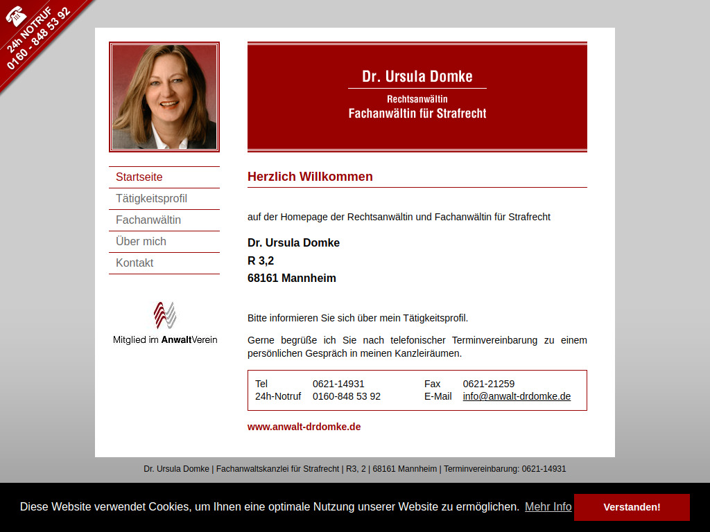 Website von Dr. Ursula Domke in Mannheim