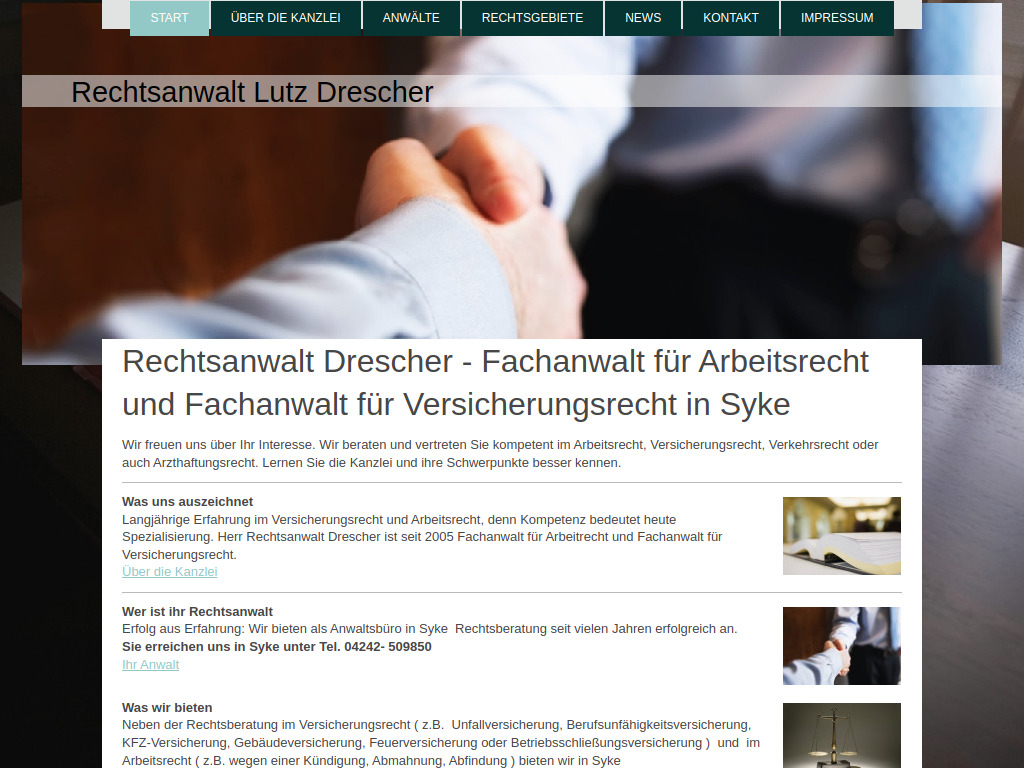 Website von Rechtsanwalt Lutz Drescher in Syke