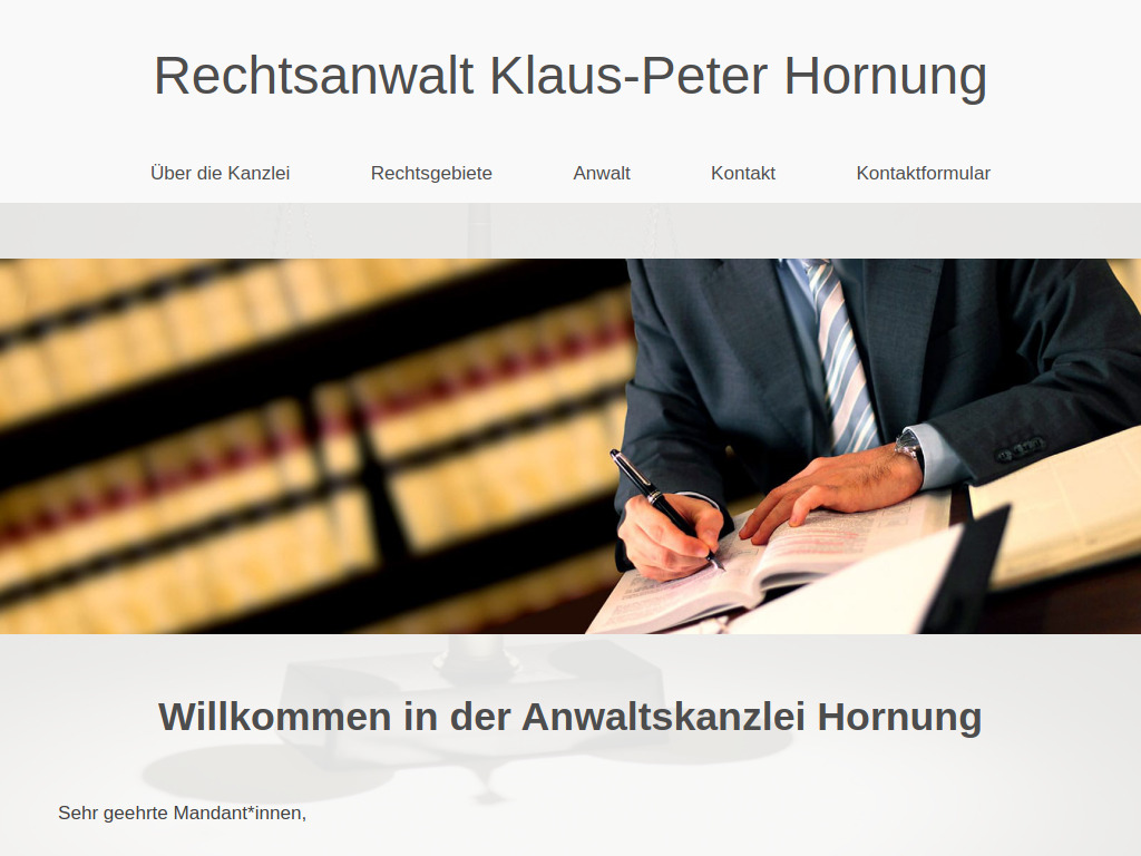 Website von Kanzlei Hornung in Linkenheim-Hochstetten