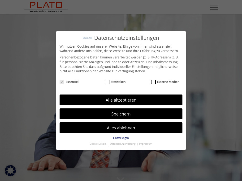Website von PLATO Rechtsanwälte GbR in Esslingen