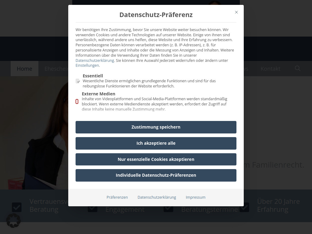 Website von Rechtsanwältin Christiane Dzwiza in Königsbrunn