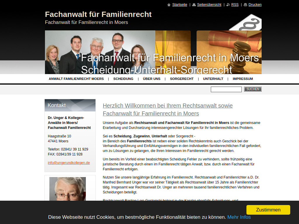Website von Anwaltskanzlei Dr. Unger in Moers