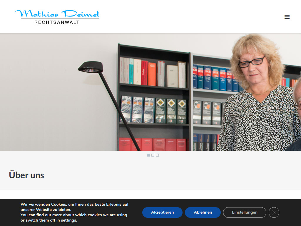 Website von Rechtsanwalt Mathias Deimel in Fröndenberg