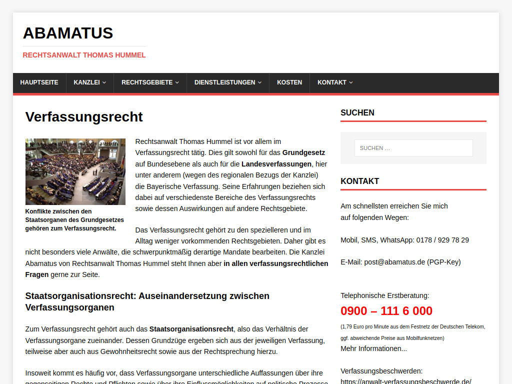 Website von Kanzlei Abamatus