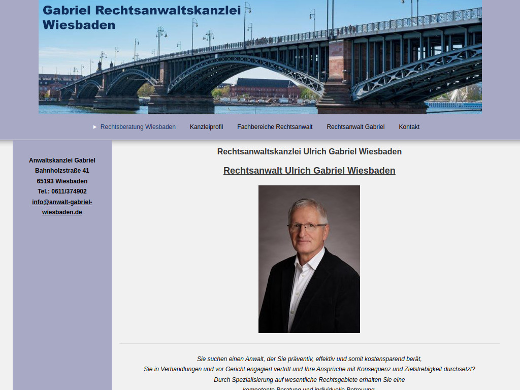 Website von Rechtsanwaltskanzlei Gabriel in Wiesbaden