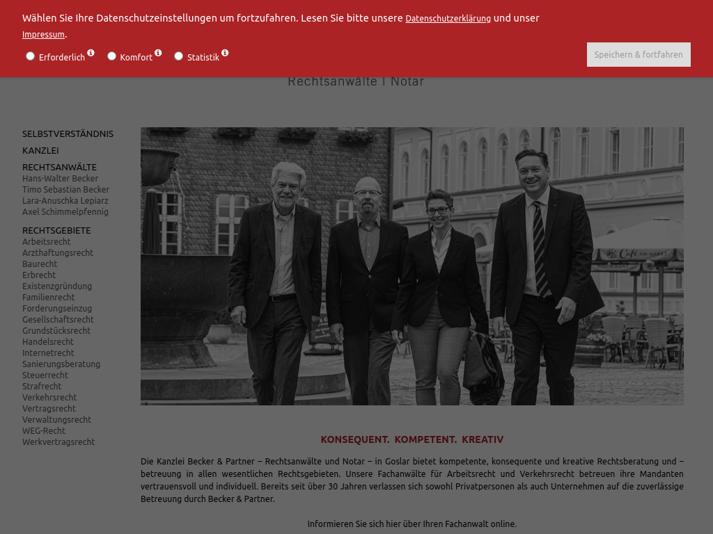Website von Becker & Partner in Goslar