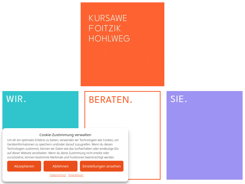 Website von Kursawe Foitzik Hohlweg Rechtsanwälte PartG mbB in München
