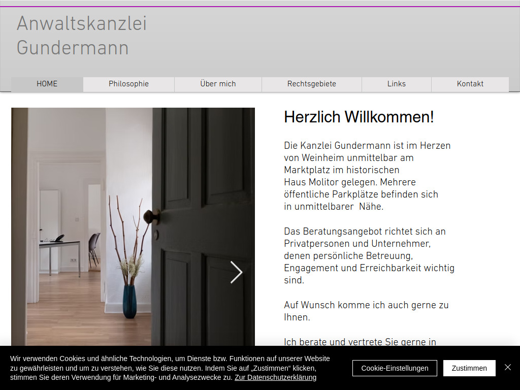 Website von Rechtsanwältin Susanne Gundermann in Weinheim