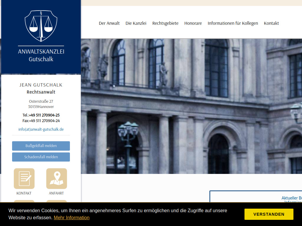 Website von Anwaltskanzlei Gutschalk in Hannover