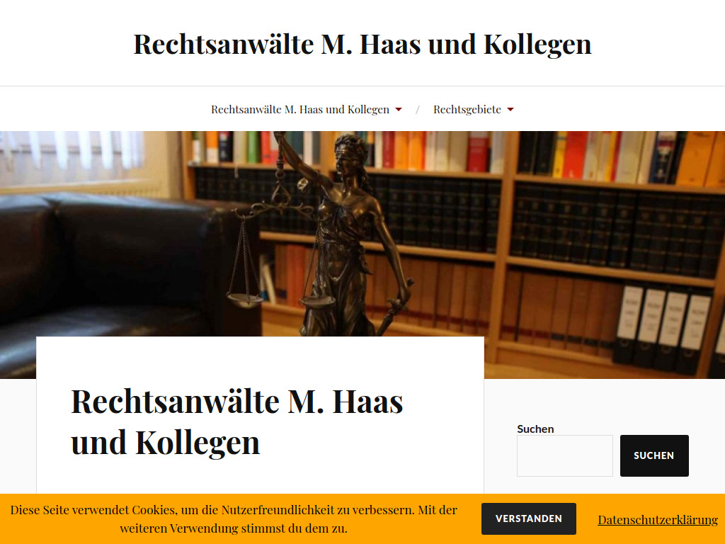 Website von Rechtsanwälte M. Haas und Kollegen in Remscheid