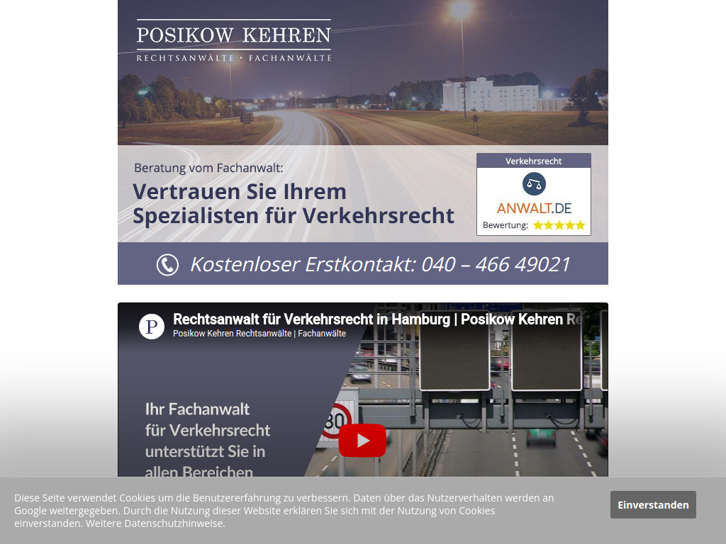 Website von Kanzlei Posikow