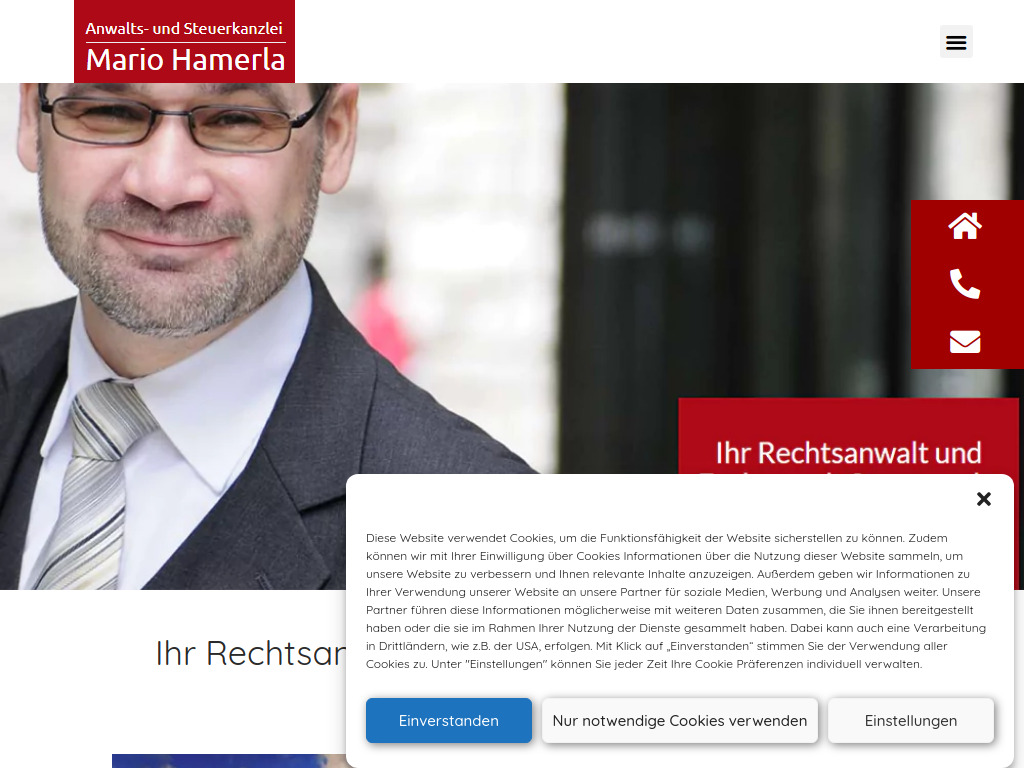 Website von Mario Hamerla Rechtsanwalt in Leipzig