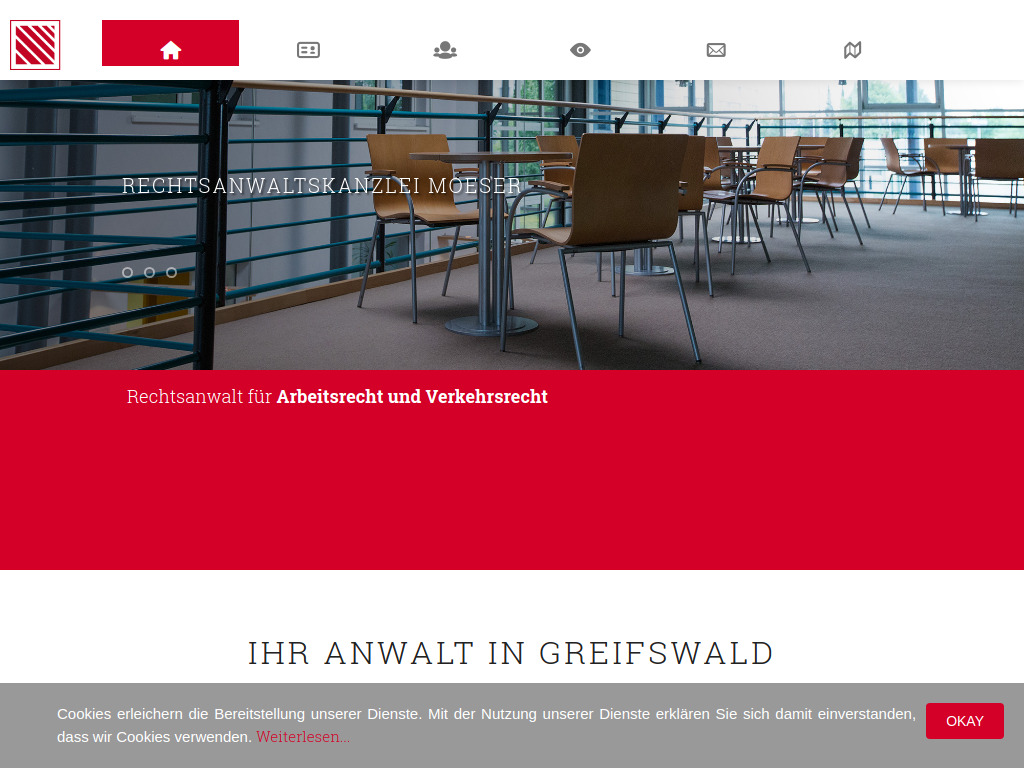 Website von Rechtsanwaltskanzlei Moeser in Greifswald