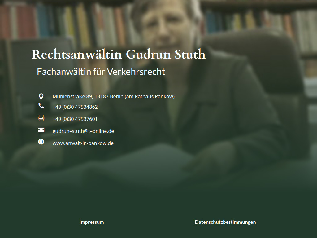 Website von Rechtsanwältin Gudrun Stuth in Berlin