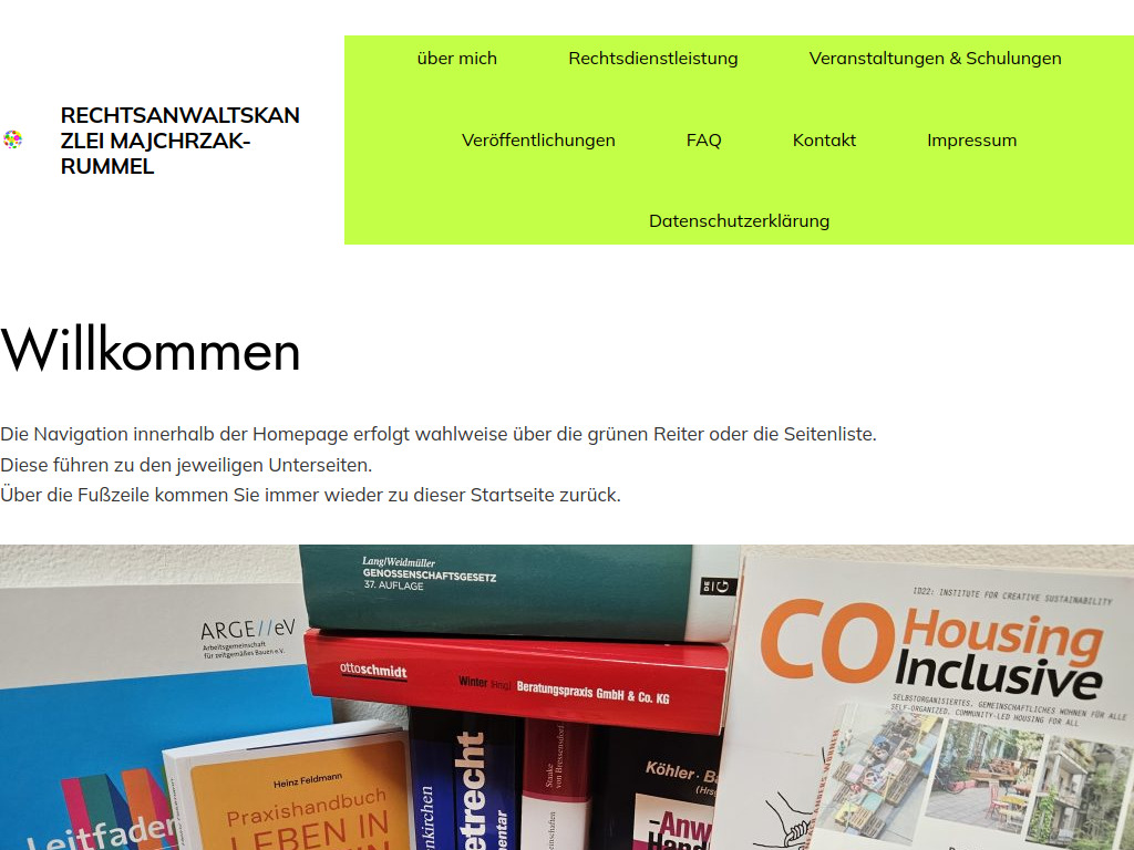 Website von Rechtsanwaltskanzlei Majchrzak-Rummel in Schwabach