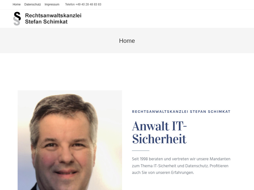 Website von Rechtsanwaltskanzlei Stefan Schimkat in Hamburg