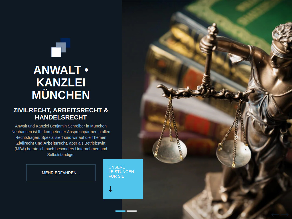 Website von Kanzlei Benjamin Schreiber in München
