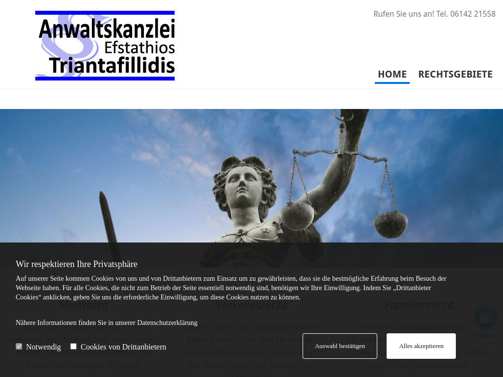 Website von Rechtsanwalt Efstathios Triantafillidis in Raunheim