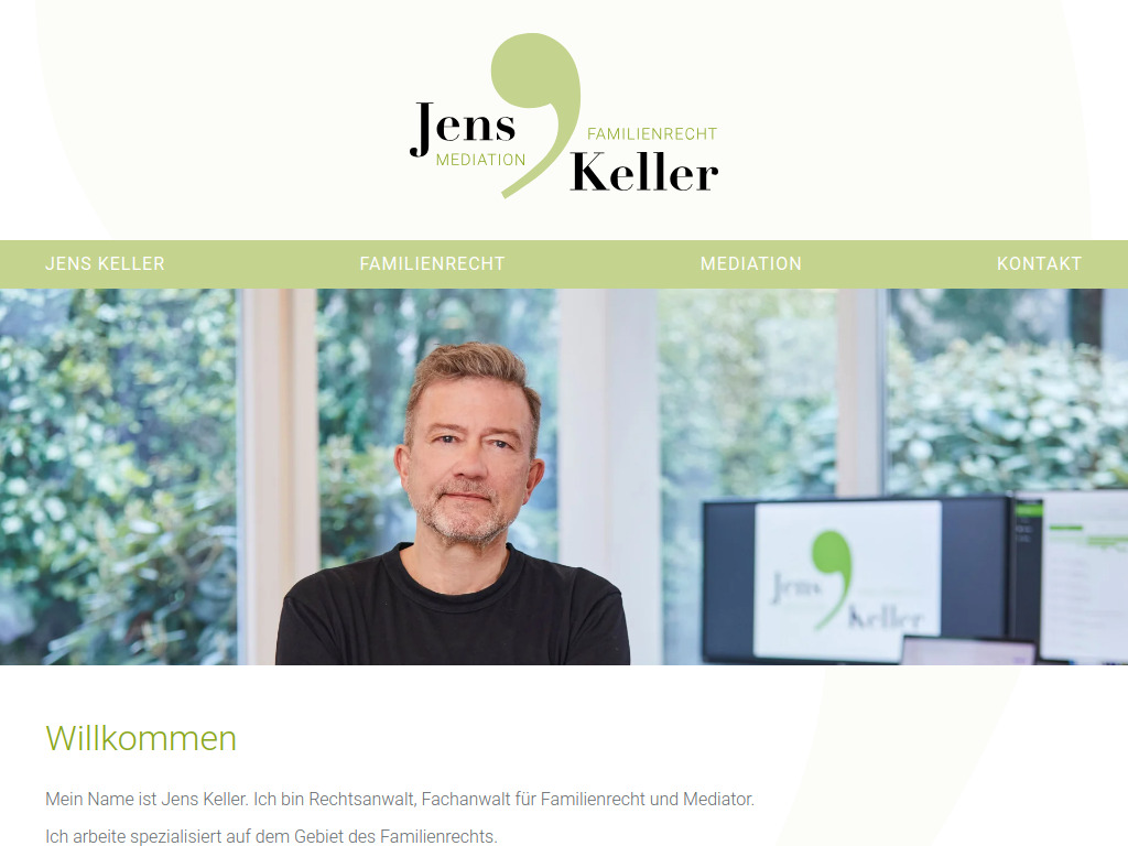 Website von Rechtsanwalt Jens Keller in Stuttgart