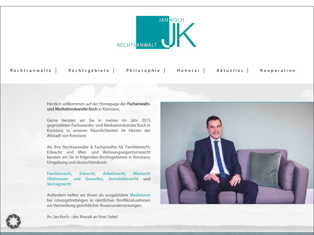 Website von Fachanwalts- und Mediationskanzlei Koch in Konstanz