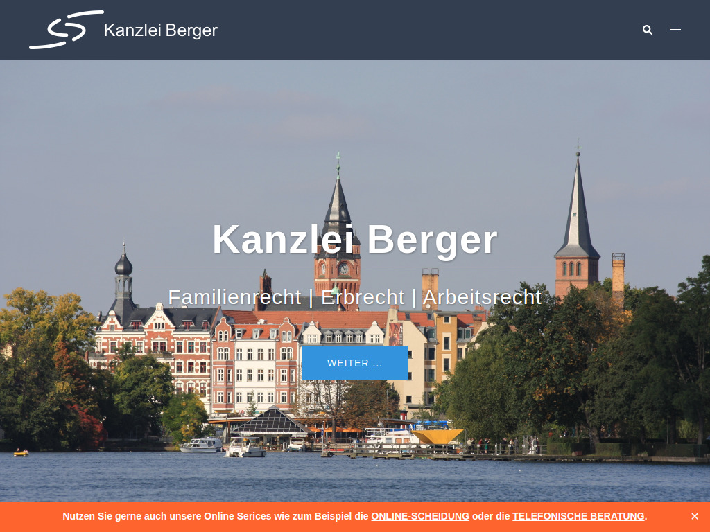 Website von Rechtsanwaltskanzlei Berger in Berlin