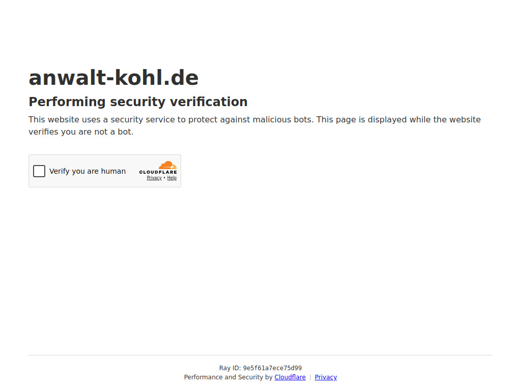 Website von Kohl Rechtsanwälte in Falkensee