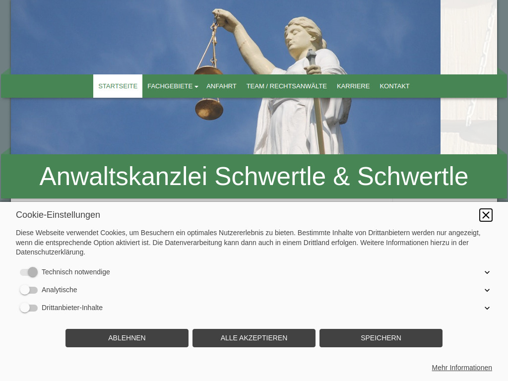 Website von Rechtsanwälte Schwertle & Schwertle in Berlin