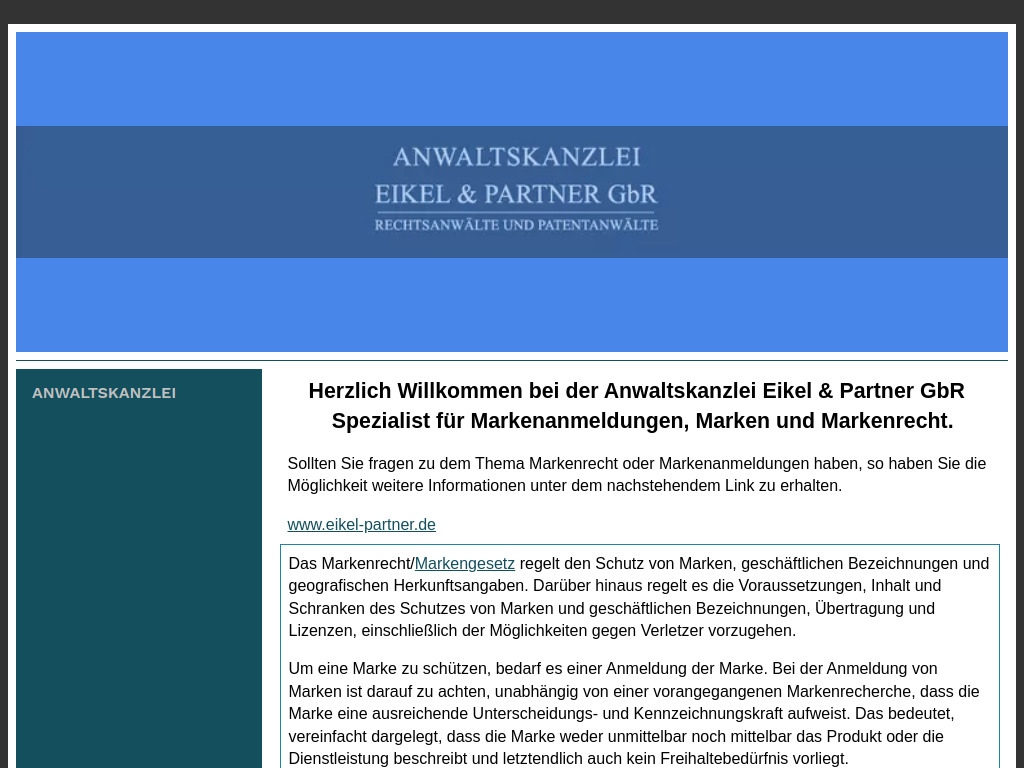Website von Eikel & Partner GbR in Detmold
