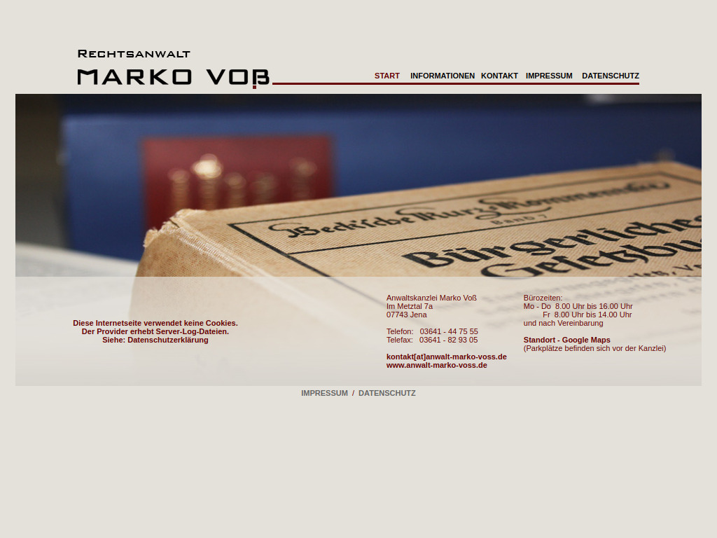 Website von Rechtsanwalt Marko Voß in Jena