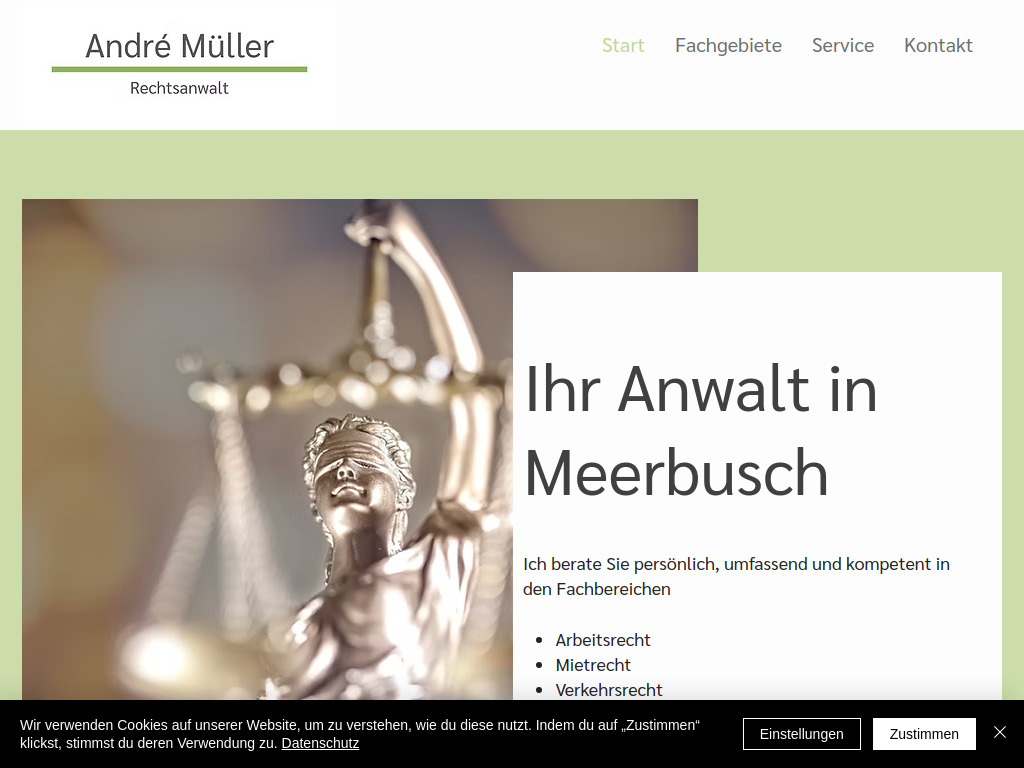 Website von Rechtsanwalt André Müller in Meerbusch
