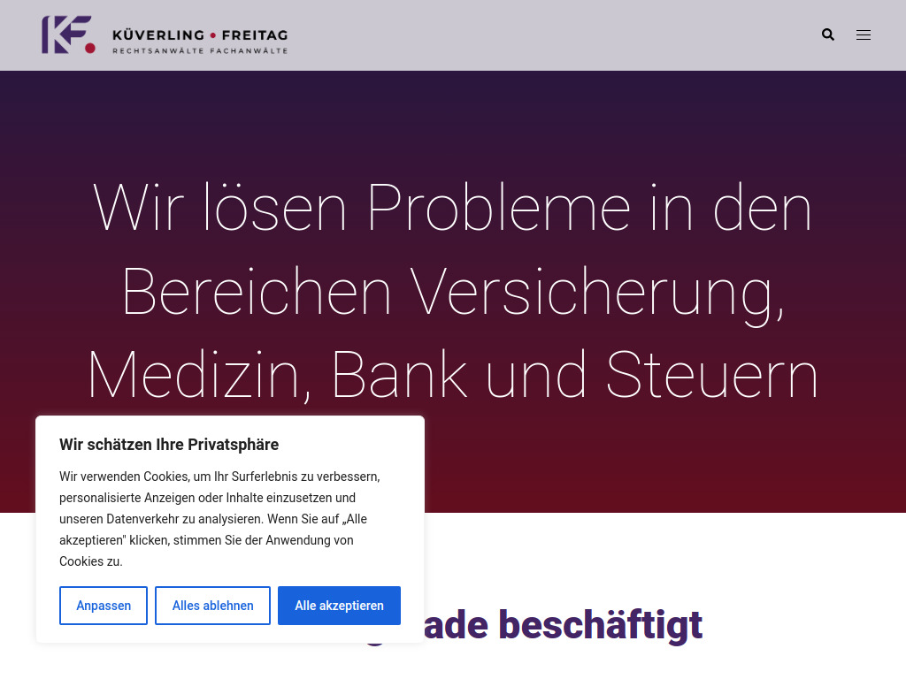 Website von KÜVERLING | FREITAG Rechtsanwälte Fachanwälte GbR in Halle (Saale)
