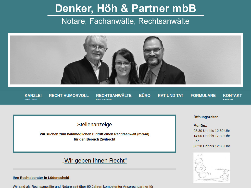 Website von Denker, Höh & Partner mbB in Lüdenscheid