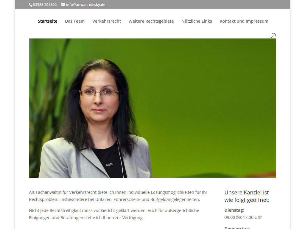 Website von Fachanwalt Verkehrsrecht Niesky