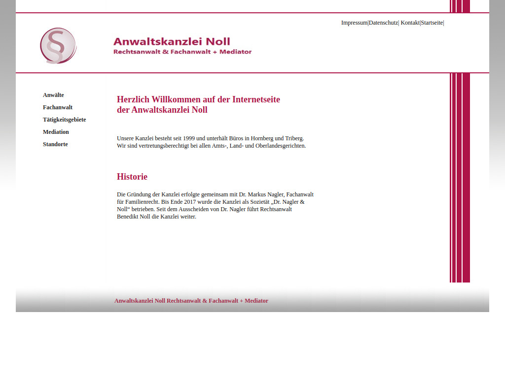 Website von Anwaltskanzlei Noll in Hornberg