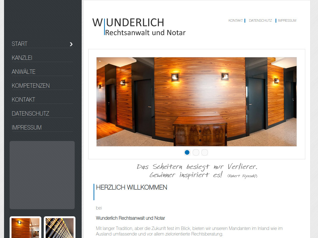 Website von Wunderlich Rechtsanwalt und Notar in Bremen