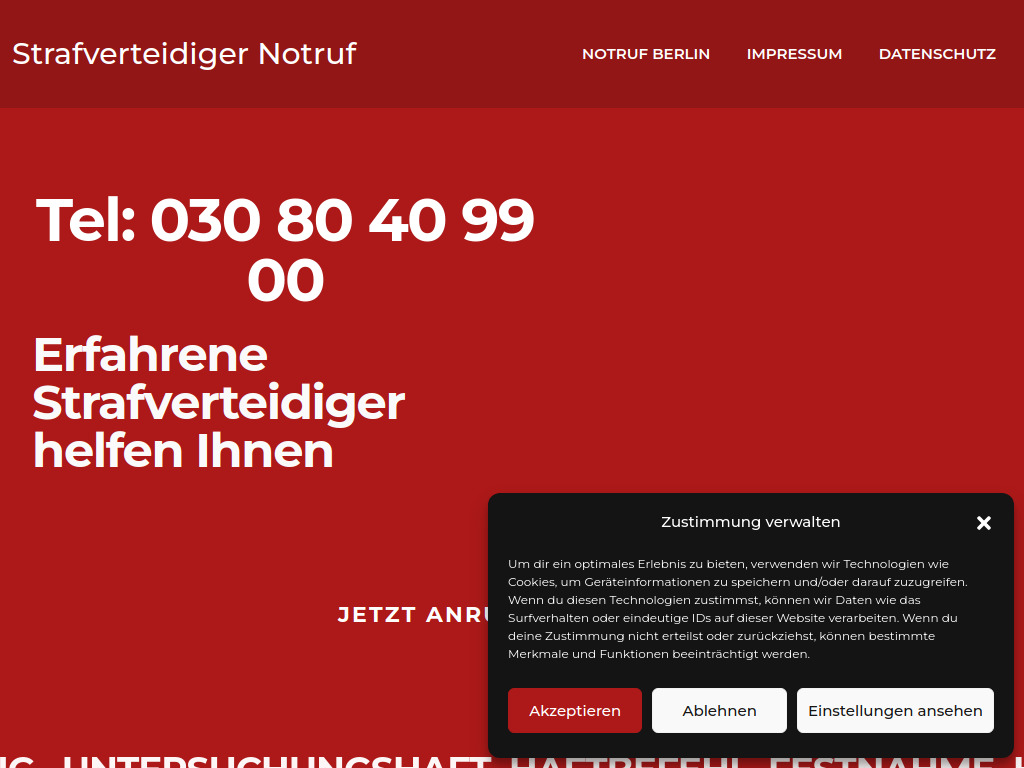 Website von Rechtsanwälte Ulrich Drewes und Oliver Marson in Berlin