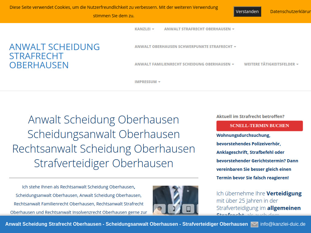 Website von Rechtsanwalt Frank Duic in Oberhausen