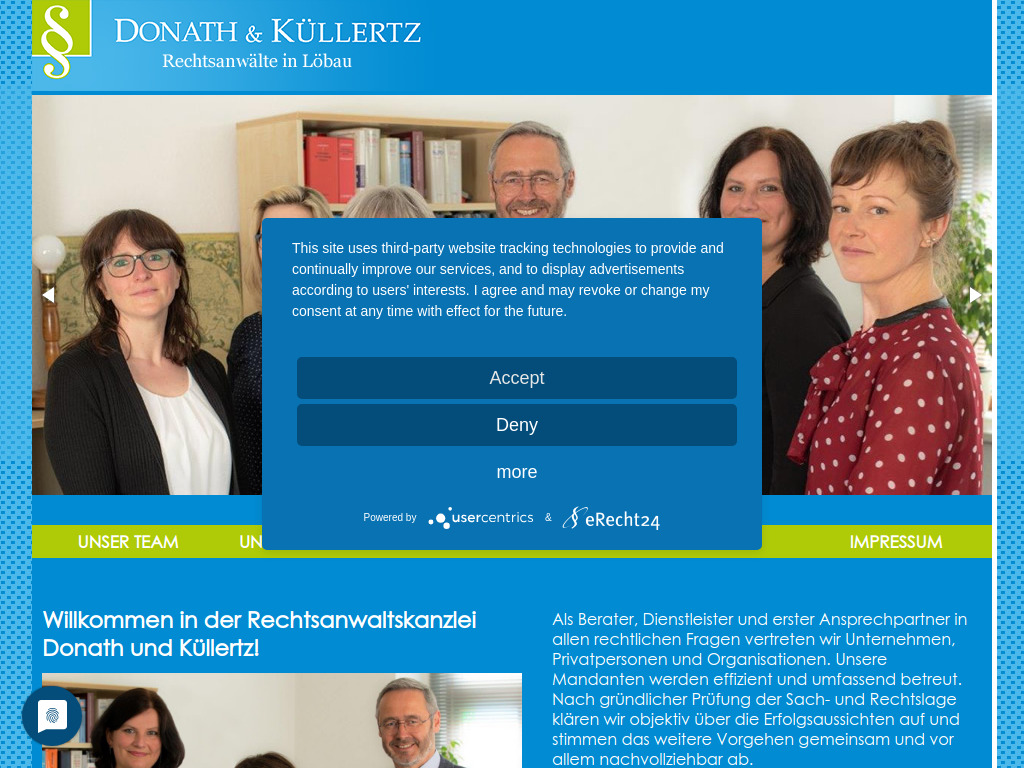 Website von Rechtsanwälte Donath & Küllertz in Löbau