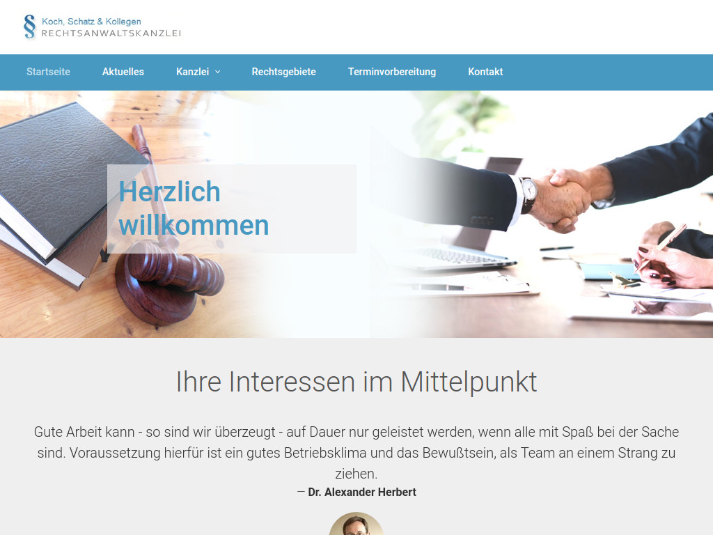 Website von Rechtsanwaltskanzlei Koch, Schatz & Kollegen GbR in Offenbach am Main