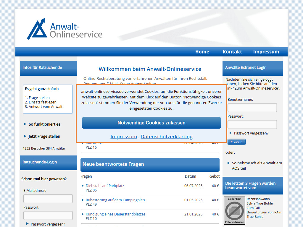 Website von Anwalt-Suchservice Verlag Dr. Otto Schmidt GmbH in Köln