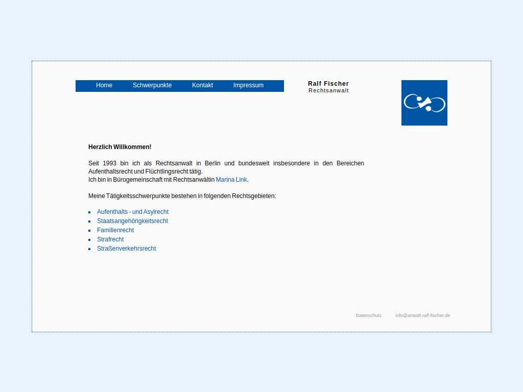 Website von Rechtsanwaltskanzlei Ralf Fischer