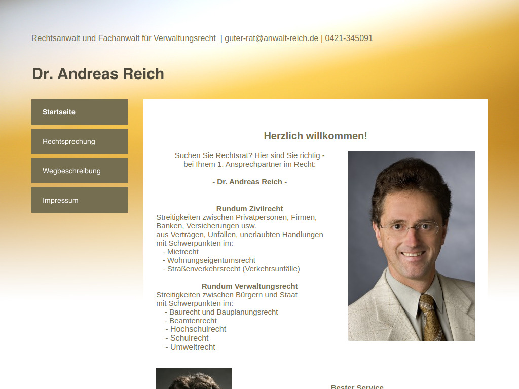 Website von Dr. Andreas Reich in Bremen