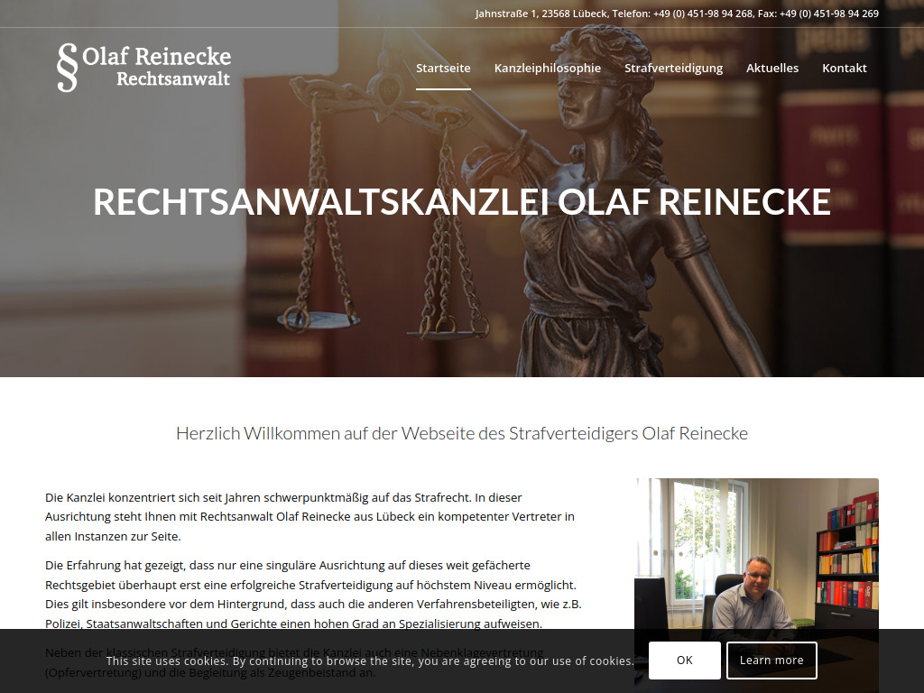 Website von Rechtsanwalt Olaf Reinecke in Lübeck