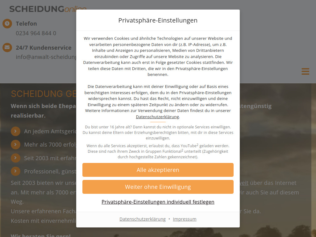 Website von Kanzlei Theo Schmidt in Bochum