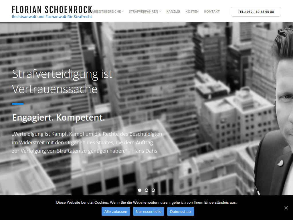 Website von Rechtsanwalt Florian Schoenrock in Berlin