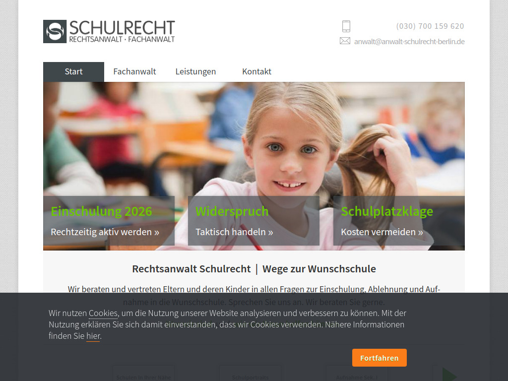 Website von Rechtsanwaltskanzlei Jakubietz in Berlin