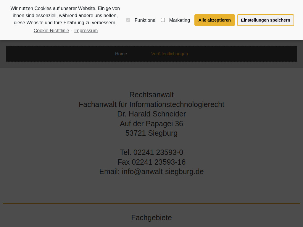 Website von Dr. Harald Schneider in Siegburg